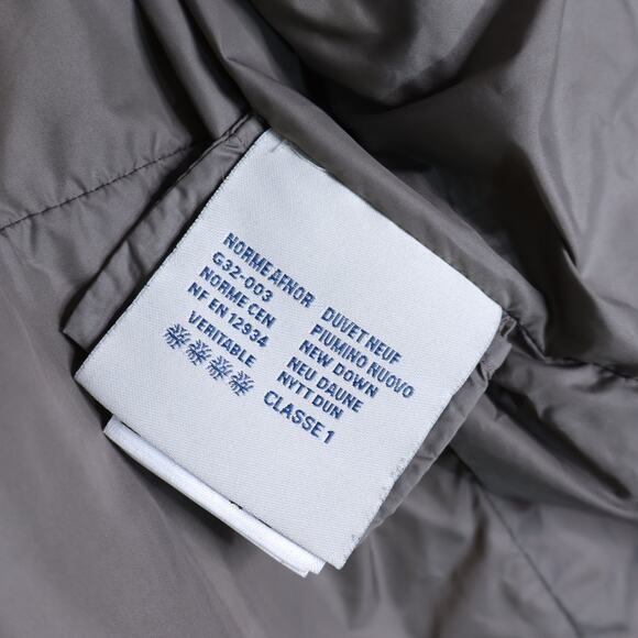 MONCLER Flamme Giubbotto Long Down Jacket Taupe Parka Stowable Hood Women's 3/L - Picture 14 of 16